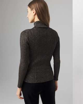 Ribbed Lurex Turtleneck Sweater | White House Black Market Ribbed Lurex Turtleneck Sweater | White House Black Market